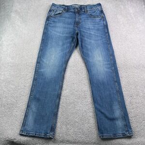 Wrangler Retro Jeans Mens 35x32 Blue Slim Straight Stretch Denim Western